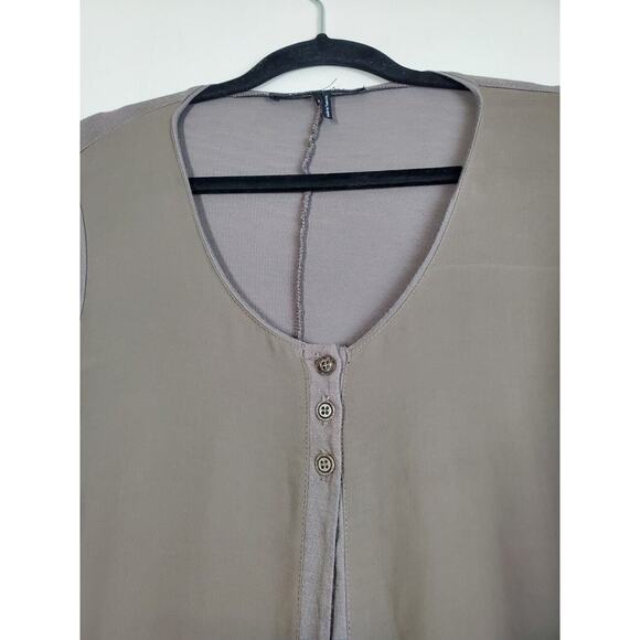 Mado et Les Autres Womens Top LAGENLOOK Artsy Long Cardigan Layering Boho Brown - Picture 3 of 10